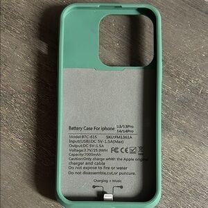 Green Battery Case for iPhone 13/13 Pro & 14/14 Pro